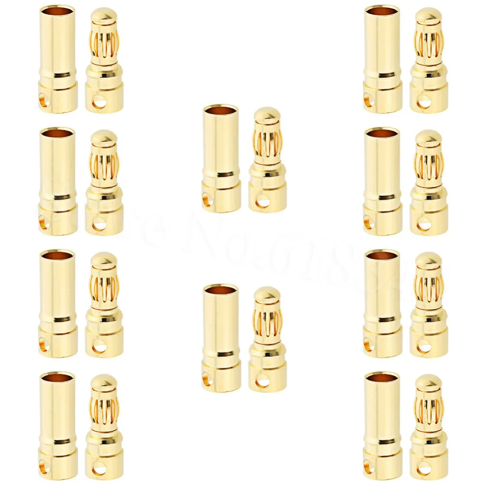10 компл./Лот гнездовой штекер 3 5 мм золотые банановые разъемы Bullet RC ESC LIPO