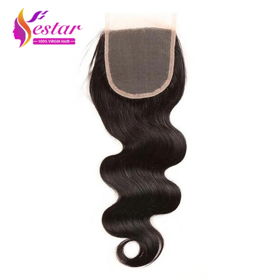 7А Малайзии Кружева Закрытие Отбеленные Узлы Объемная Волна Free/Средний/3 Часть