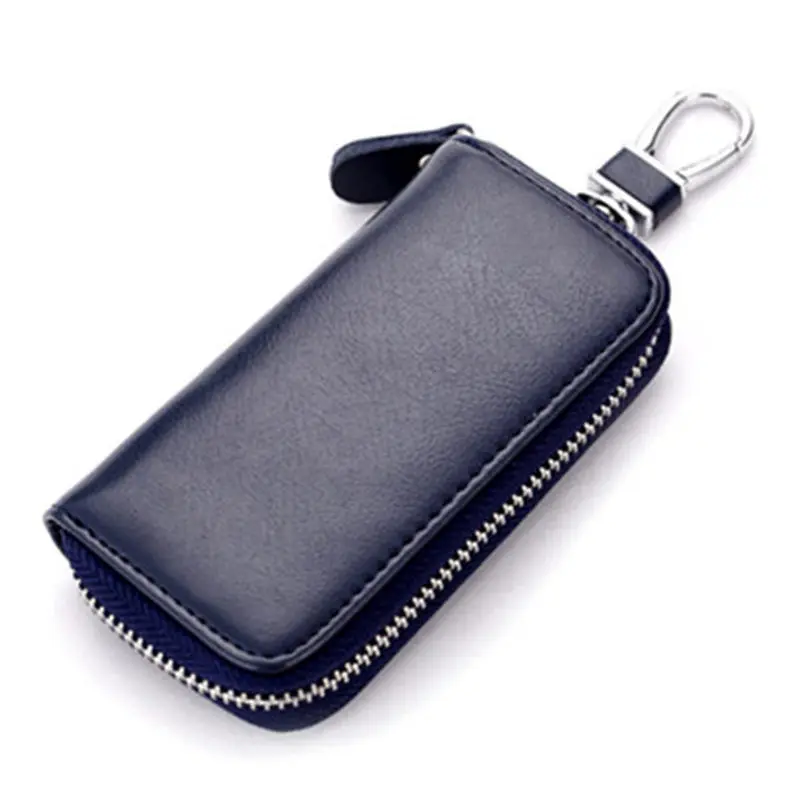 BISI GORO Luxury Key Holder Leather Key Organizer Men&Women Car Key Bag Fashion Housekeeper Key Holder Creative Gifts - Цвет: Blue CL930
