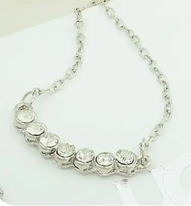 OMH wholesale 6pcs off 43% = $0.39/pcs Fashion Silver Jewelry Sweet Effulge Pendant Alloy Link Chain Woman Necklace XL27 | Украшения и