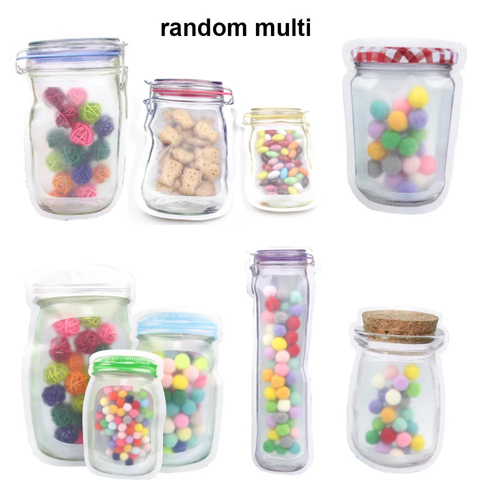 gua-random multi 30 шт. креативные бутылки Мейсон сумки удобные PE орехи печенье конфеты закуски герметичный пластиковый мешок украшения дома хранения поставки - Цвет: gua-random multi