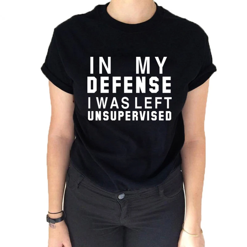 Очень мягкая Повседневная футболка с надписью Showtly IN MY DEFENSE | Женская одежда
