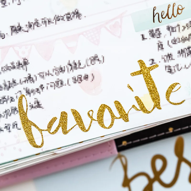 Dokibook ручной работы Алфавит Наклейки Фольга золотые слова Стикеры Дневники