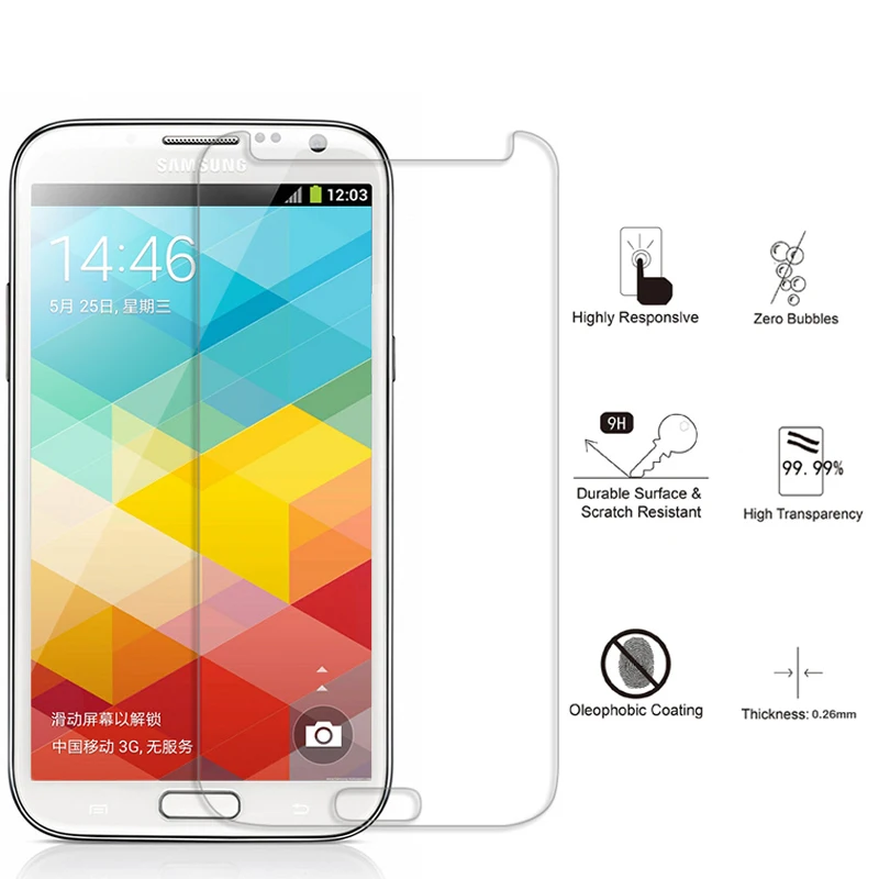 2 шт. стекло для Samsung Galaxy S2S3MINIS4 высокая прозрачная Защита экрана NOTE 2345 S5S6 S7