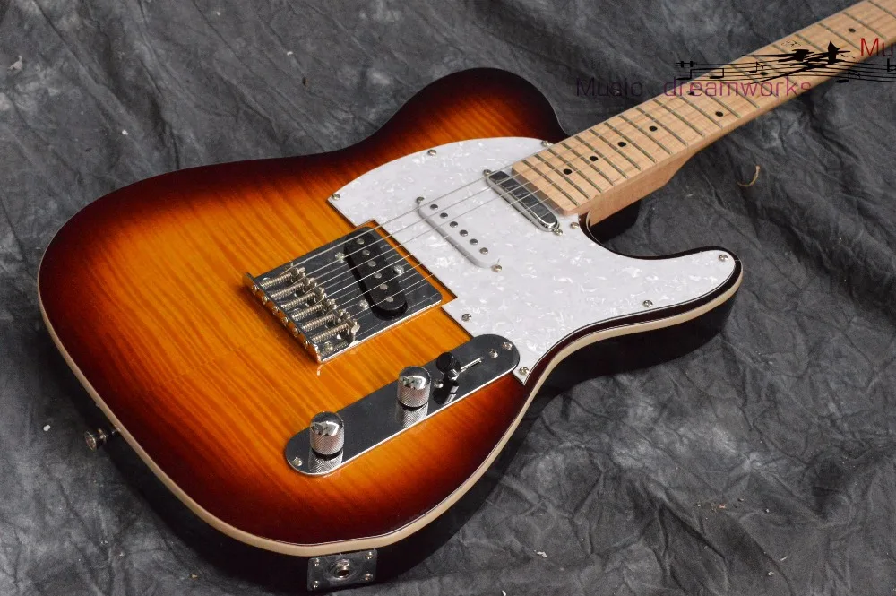 China OEM Becoda F T Electric Guitar Alder body flame maple neck