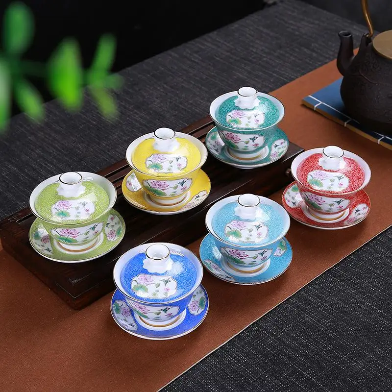 Керамический чайник Gaiwan, чайная чашка, китайские чайные наборы кунг-фу чайная чашка для путешествий, кухни, столовой, бара, чайная посуда, аксессуары для дома
