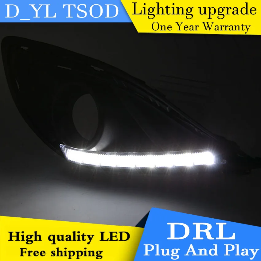 Стайлинг автомобиля для Mazda2 светодиодный 14 светодиодные дневные ходовые огни