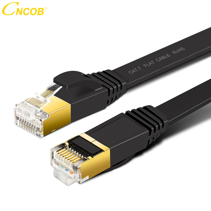 Ethernet кабель CNCOB Cat7 10 Гбит/с плоский сетевой коммутационный с разъемами RJ45