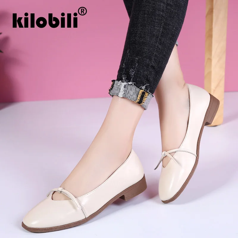 Kilobili/2019 г. весенние женские туфли-оксфорды балетки на плоской подошве женская