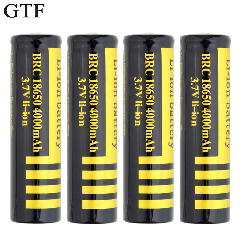 GTF 18650 Батарея 3 7 V 4000 мА/ч Перезаряжаемые литий ионные батареи для фонарик Фонарь