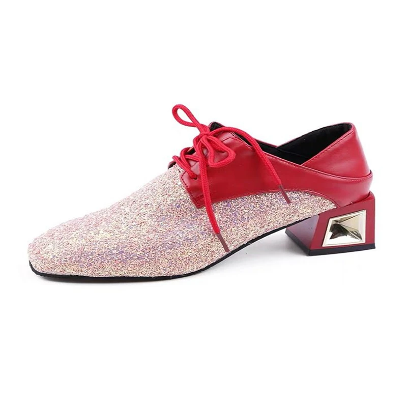 Женская обувь на каблуке модная офисная с острым носком женская грубом цвет