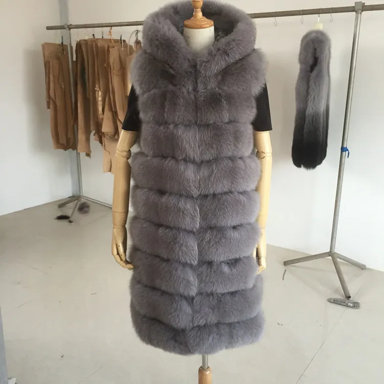Зимний жилет из натурального Лисьего меха, женский жилет из натурального Лисьего меха, Модное теплое пальто GH83