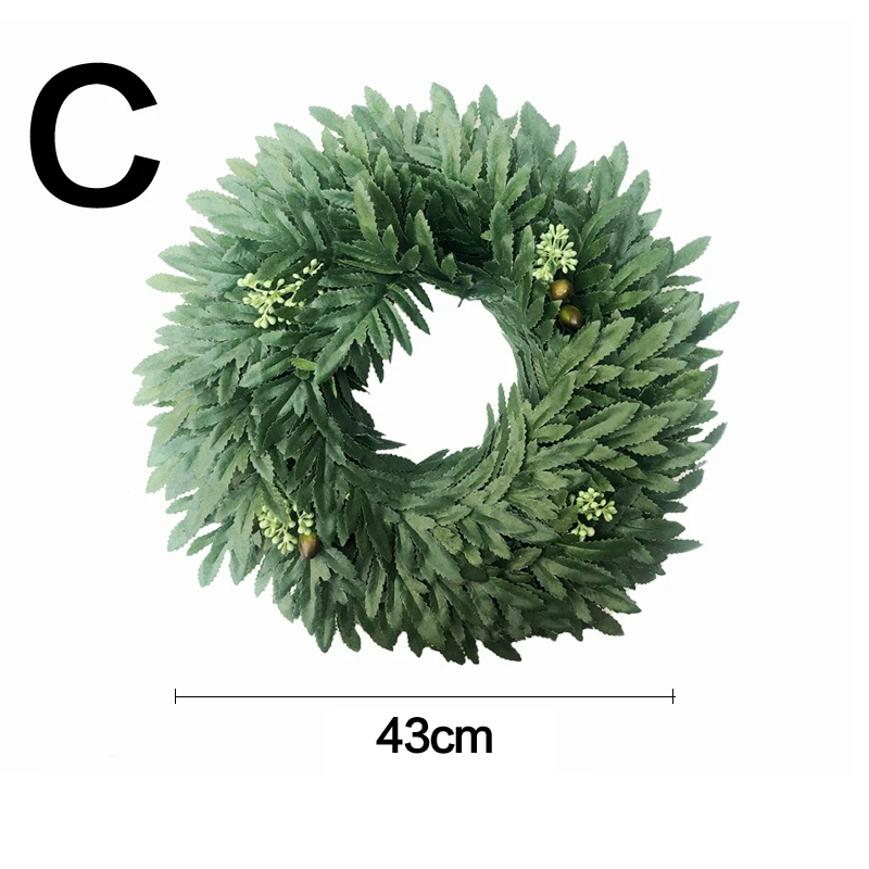 Искусственные зеленые листья венок передняя дверь венок раковина трава Самшит венок для стены окна праздник фестиваль Свадебный декор