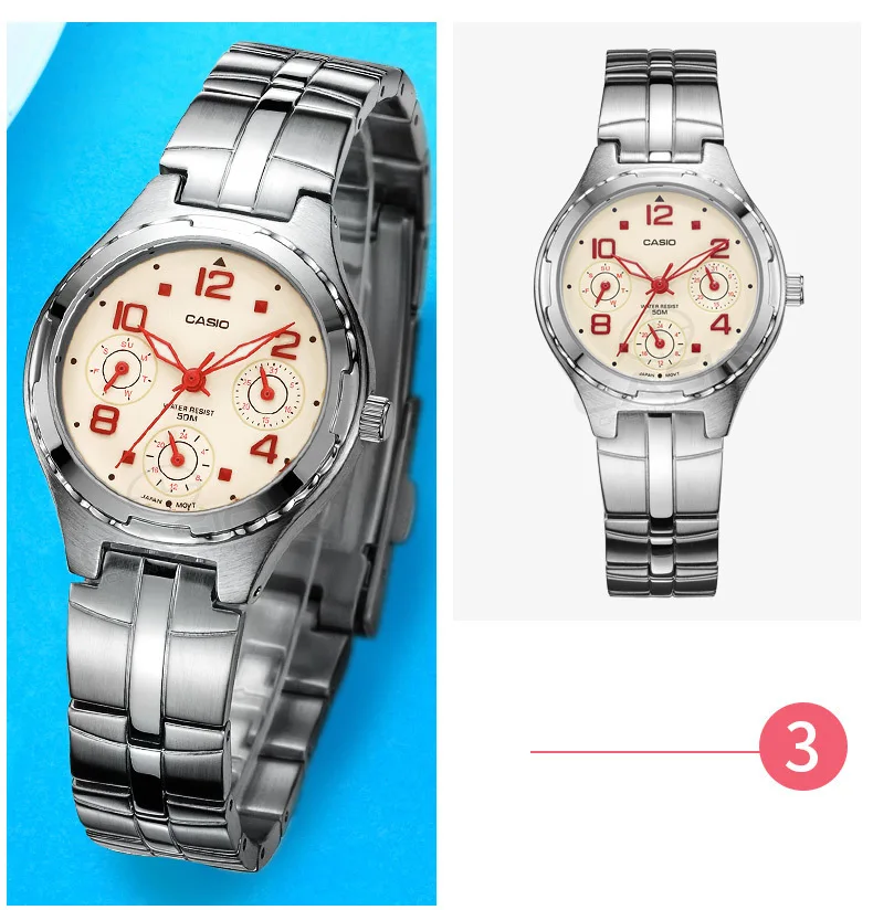 Casio бренд высокого качества кварцевые часы Нержавеющая сталь Наручные часы модные женские туфли часы женские наручные случайные часы LTP-V300L-4A