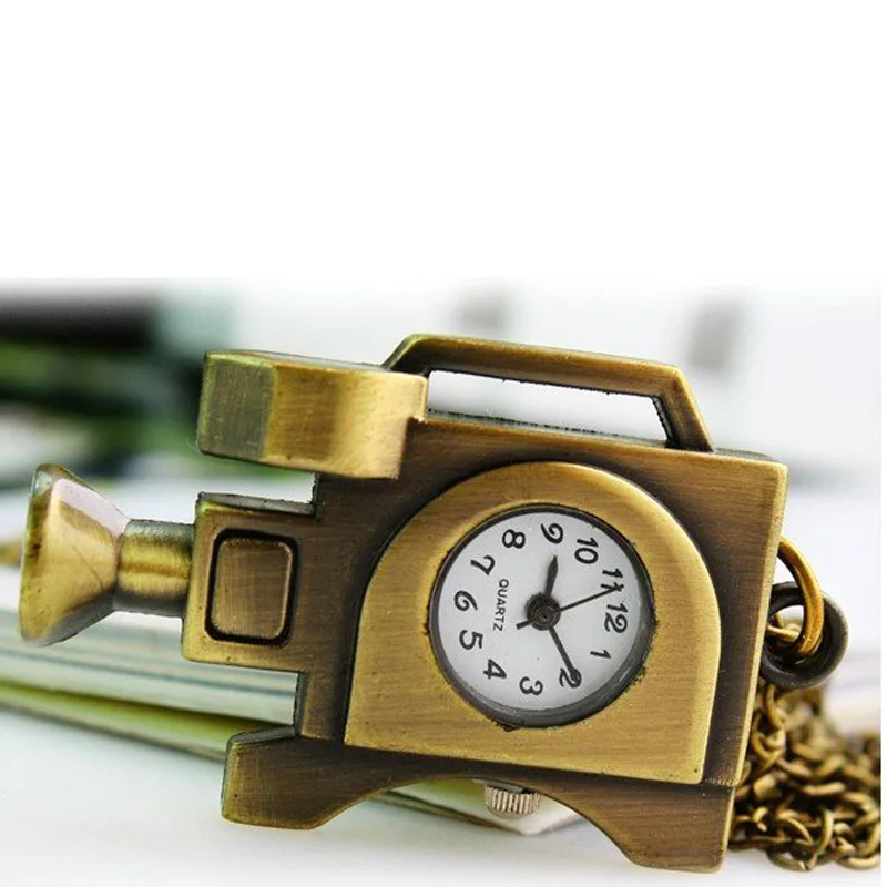 

Wholesale fashion quartz watch Retro camera pocket watch necklace pendant necklace good quality free shipping