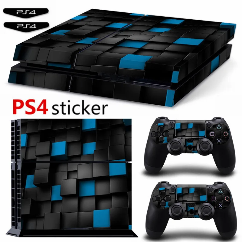 Синий и черный квадратный стикер для Ps4 Виниловая наклейка PS4 Skin консоли 2