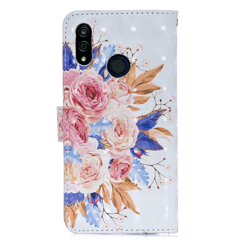 Кожаный чехол-книжка с 3D рисунком для Huawei P Smart 2019 P30 Pro P9 P20 Lite Y7 Prime роскошный тонкий