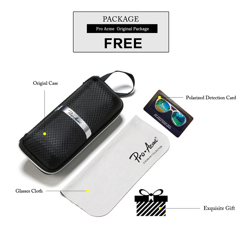 Pro Acme бренд TR90 поляризационные солнцезащитные очки Мужские квадратные Винтажные