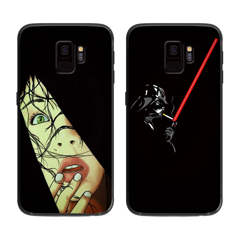 Темный минималистичный мягкий чехол для телефона Samsung Galaxy S6 S7 S8 S9 S10e Plus Note 8 9 чехлы