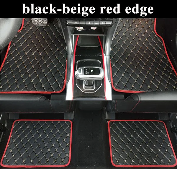 Black beige red edge Автомобильные коврики универсальные для Mazda 6 Atenza Mazda 3 2 8 CX5 CX-5 CX7 CX-7 автомобильный кожаный водонепроницаемый ковер - Название цвета: Black beige red edge
