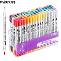 1 pcs art markers watercolor brush pen double head manga sketch marker pens for drawing art supplies paint dual tip pen