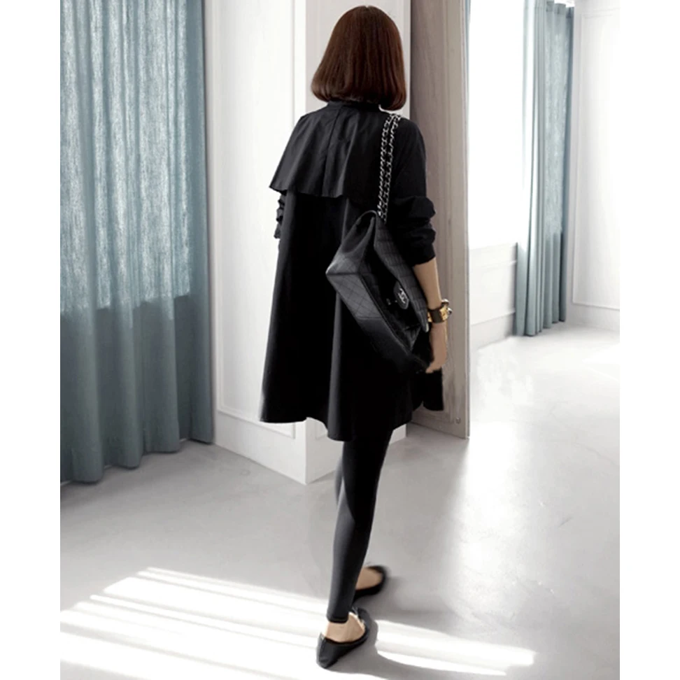 2018 Новый Осень Корея Модные женские свободные черный цвет блузки повседневные