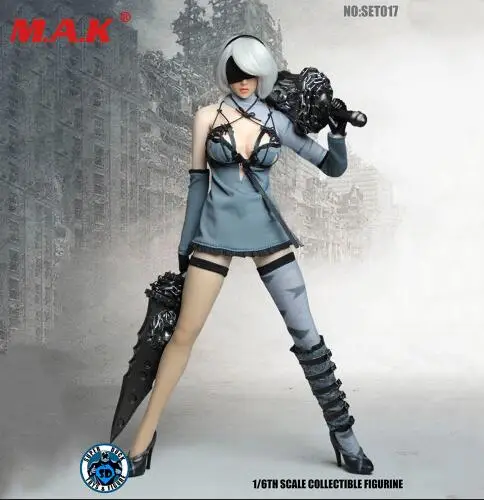 SET017 no body Игровая фигурка 2B 1/6 nier automata фигурка голова лепить комплект одежды w оружие nier 2 девушка фигурка желаний МАСКА ИГРУШКА Коллекционная без тела - Цвет: SET017 no body