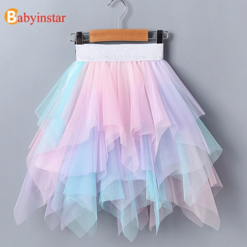 Babyinstar Summer Tutu Skirt Tulle Girl Irregular Design Baby Girl Clothes Kids Tutu Cute Baby Skirts Girl Kids Clothes Skirt