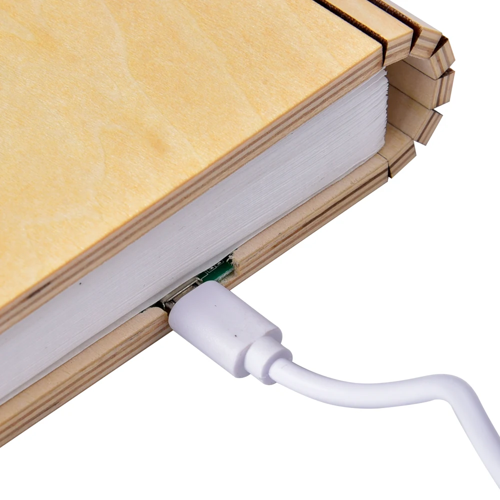Светодиодный ночник складной книжный светильник USB перезаряжаемый деревянный