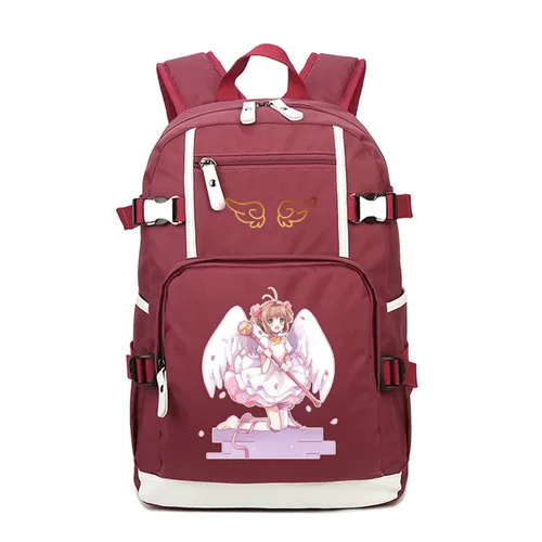 14 Аниме карты Captor розовый милый рюкзак Mochila Feminina SAKURA Kawaii женские сумки на плечо холщовые школьные сумки рюкзак для книг - Цвет: 14