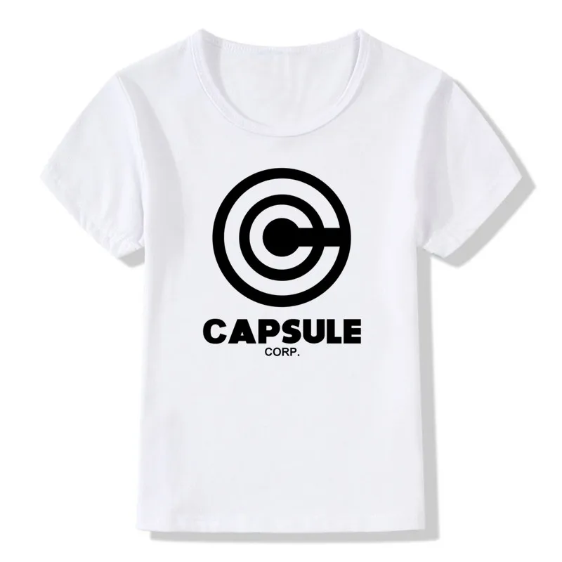 Детская футболка с логотипом Capsule Corporation летняя для маленьких девочек и мальчиков