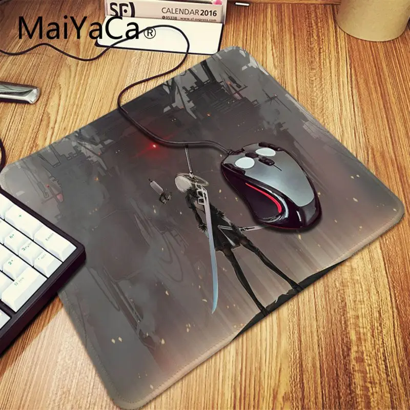 Maiyaca простой NieR Automata jorha резиновая мышь прочный Настольный коврик для мыши супер большой игровой коврик для мыши из натурального каучука Настольный коврик - Цвет: Lock Edge 18x22cm