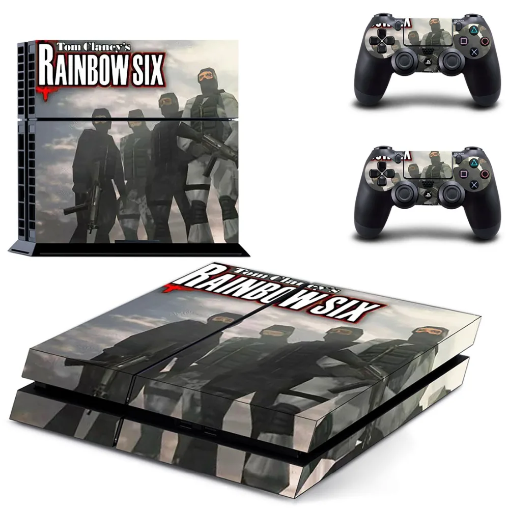 Виниловая наклейка с эффектом радуги Six Siege для консоли Sony Playstation 4 и 2 контроллеров