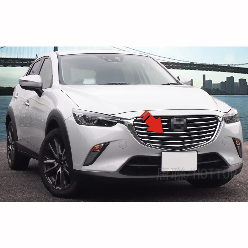 HOTTOP ABS Хром Передняя решетка Вокруг отделки для Mazda CX-3 стайлинга автомобилей