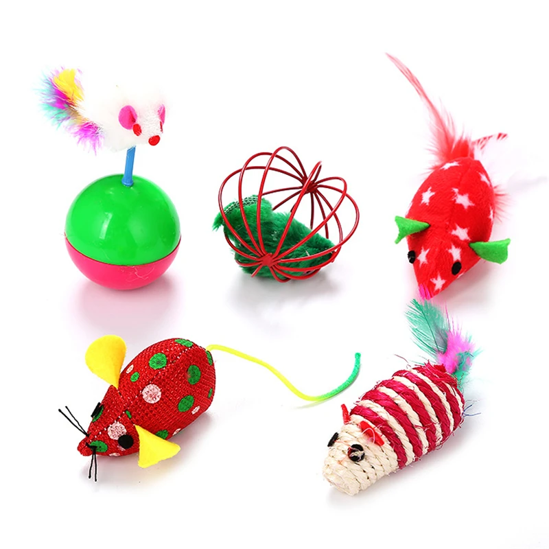 20PCS/Set Sound Ball Mouse Cats Toy Funny Cat Wand Sisal Fish Ball/Cat Tunnel/Spring Interactive Scratching Feather Pet | Дом и сад