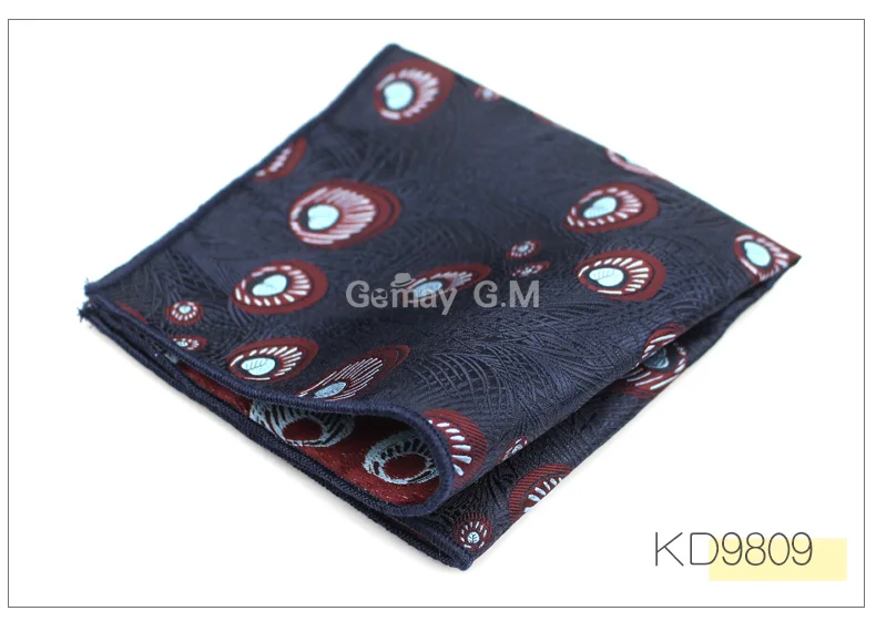 KD9809 Мужской, карманный, квадратный многоцветный Жених Hanky жаккардовый тканый платок Модный классический свадебный - Цвет: KD9809