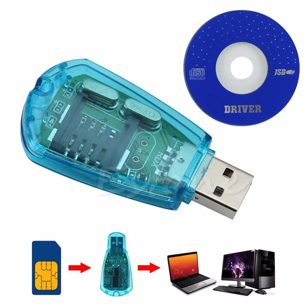Стандартный мобильный телефон USB SIM Card Reader Cloner резервный копия писатель SMS GSM CDMA+ CD C26