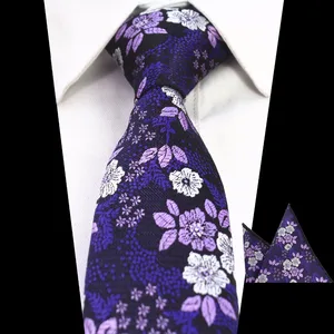 Набор шелковых мужских галстуков Ricnais 7 см, жаккардовый комплект с квадратным карманом красного, голубого цвета, тонкий, для свадебной вечеринки