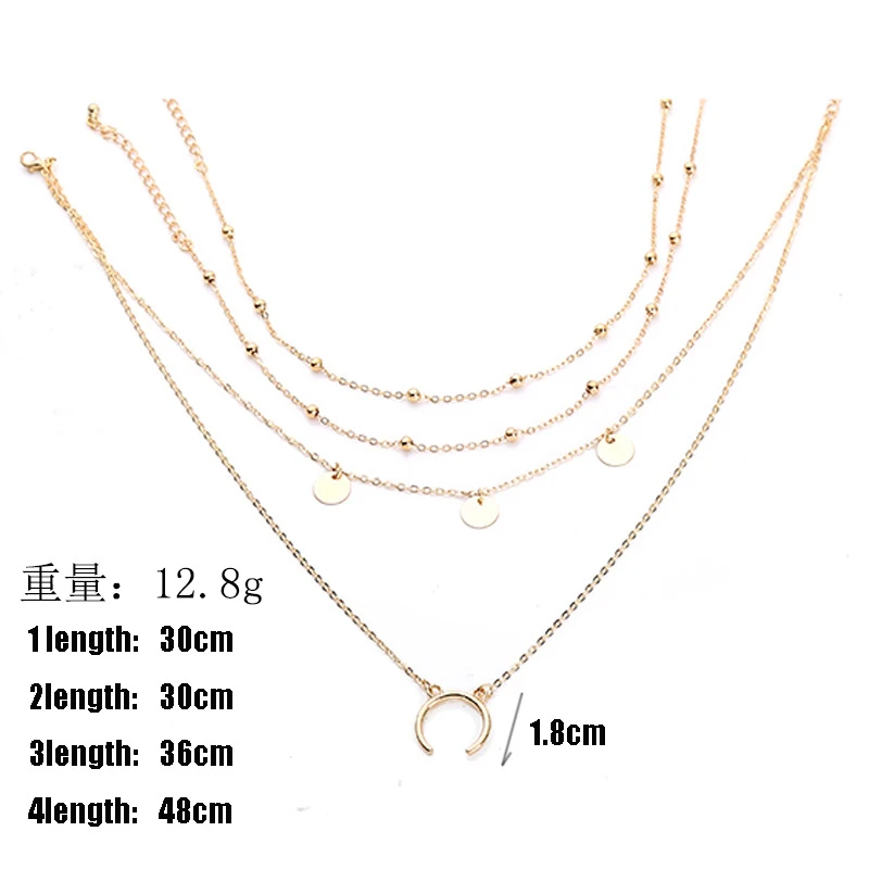 2019 модное ожерелье с многослойной луной золотой кулон женское Ретро милое