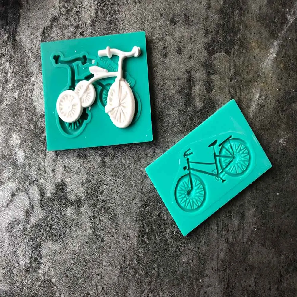 

The old bicycle Cake Tool baking silicone mold hightemperature DIY chocolate cake decoration fondant Epoxy silicone mold H176