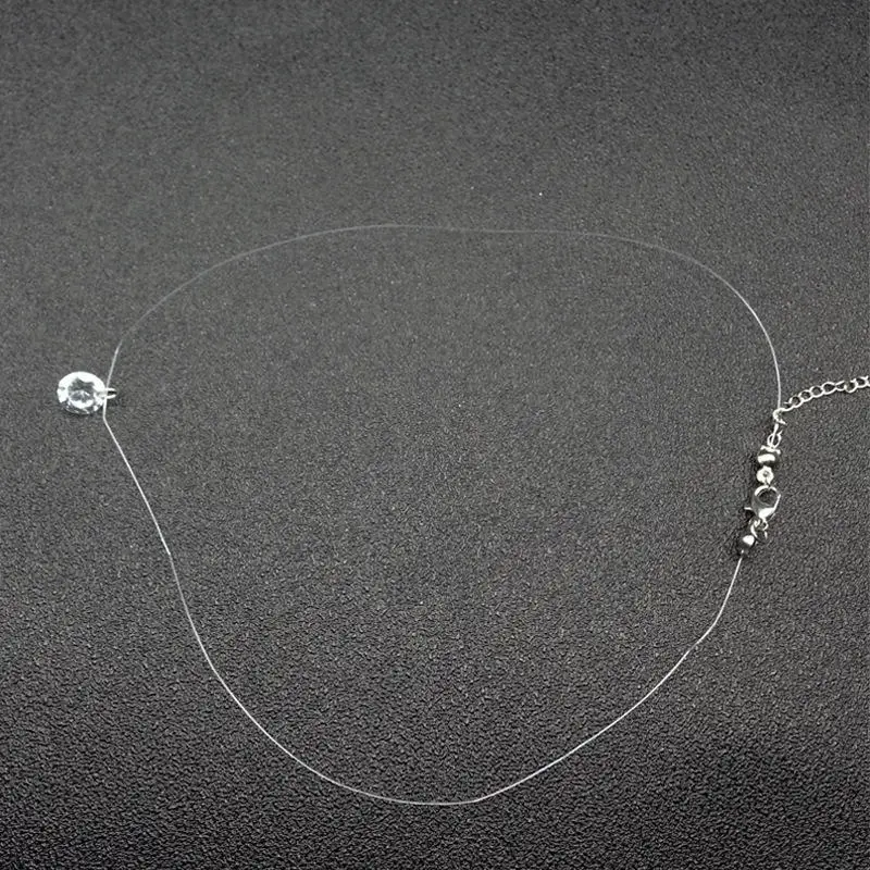 7 прозрачное ожерелье в виде рыбной линии Женская цепочка до ключицы невидимая из