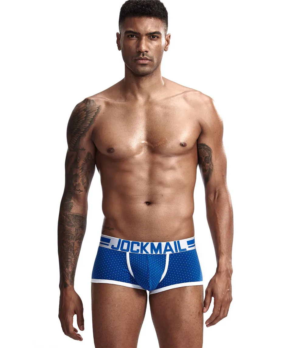 JOCKMAIL, Мужская модная одежда, Cueca, боксеры, homme, хлопковое Мужское нижнее белье, боксеры, u-образные выпуклые мужские трусы, мужские боксеры