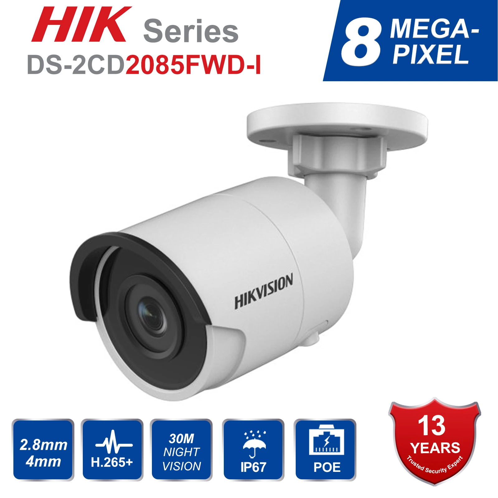 Hikvision 8CH HD Сеть POE NVR комплект CCTV система безопасности 8 шт. 8MP пуля наружная IP камера