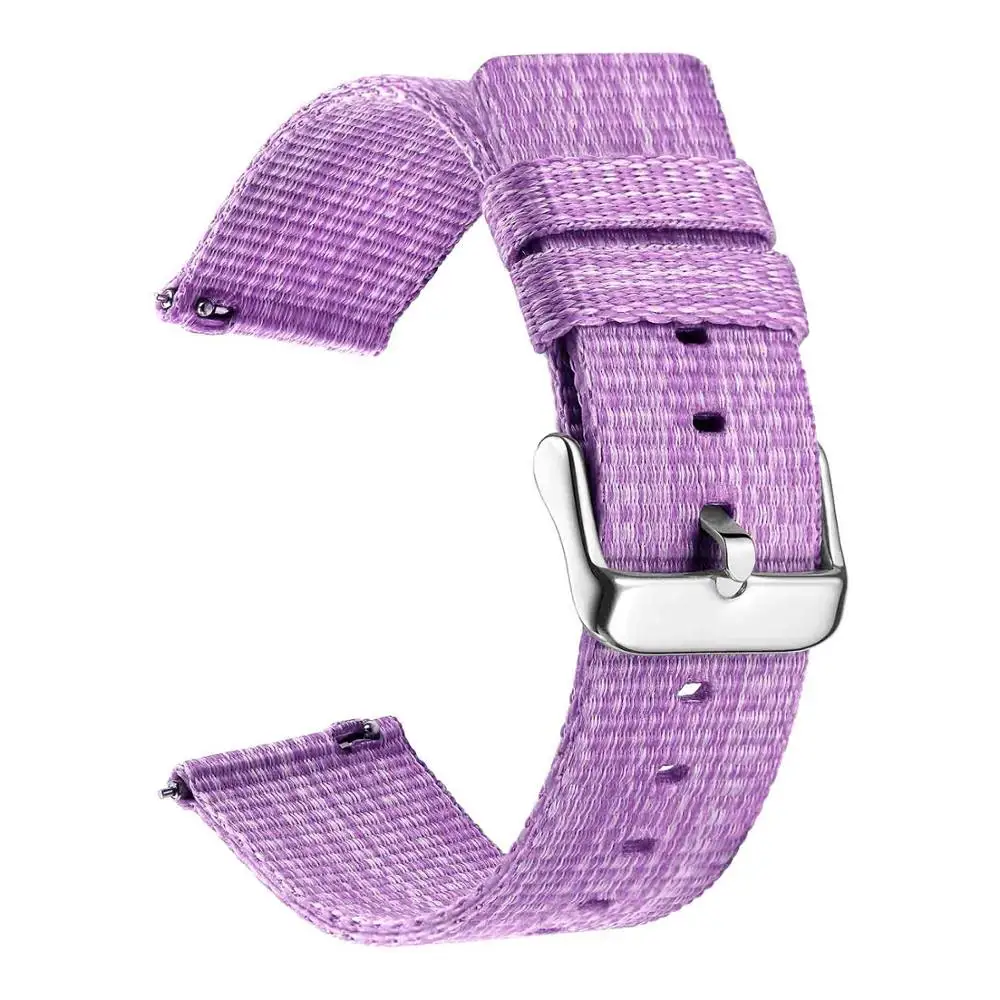 Purple 18/20 мм/22 мм/24 мм Ширина быстросъемный ремешок для наручных часов общие Применение тонкий тканый нейлоновый ремешок Ремешки для часов - Цвет ремешка: Purple