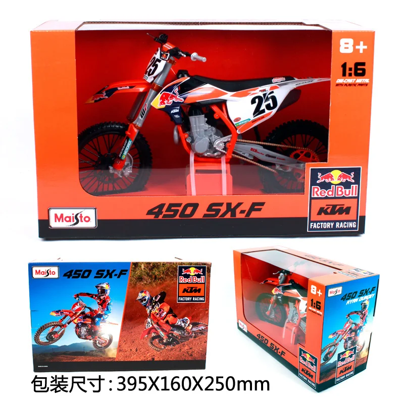 Maisto 1:6 Red Bull KTM Factory Racing 450 SX F 1 #25 # Marvin Musquin Внедорожный гоночный мотоцикл модель