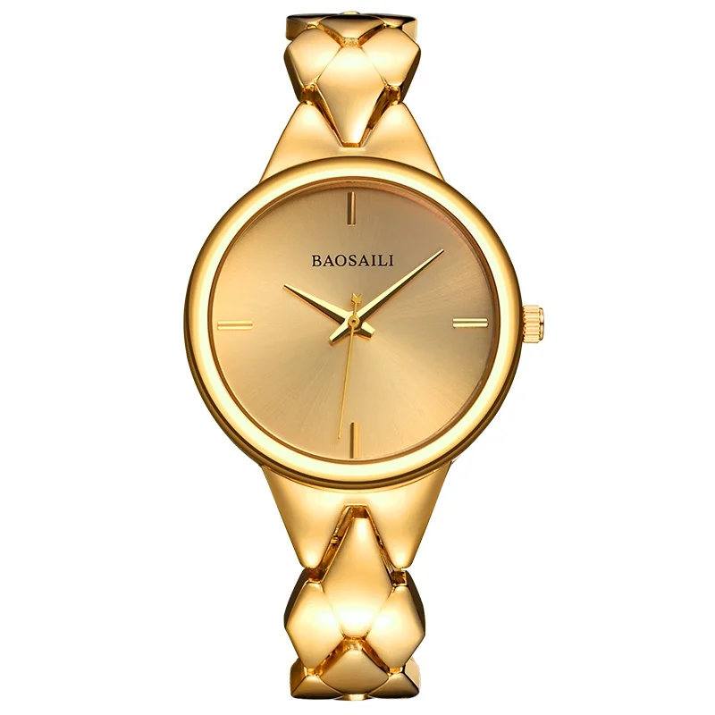 Gold Baosaili Брендовые женские кварцевые часы золото Для женщин Наручные часы роскошные часы платье часы Простой hodinky подарок Saat Relogio feminino - Цвет: Gold