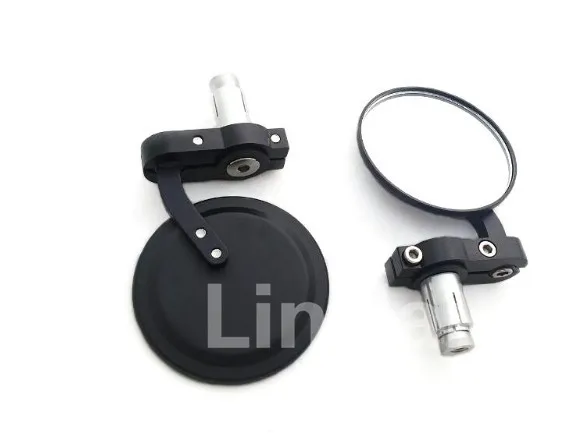 Motorcycle Mirror Black Round Billet Bar End Mirrors 7/8&quot Rearview For Harley Honda Suzuki Triumph Cafe Racer | Автомобили и