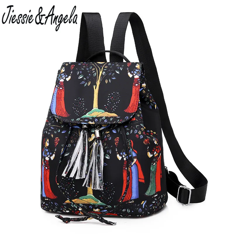 

Jiessie&Angela Fashion Printing Women Oxford Backpack School Bags for Teenage Girls Girls Laptop Travel Small Backpacks Mochila