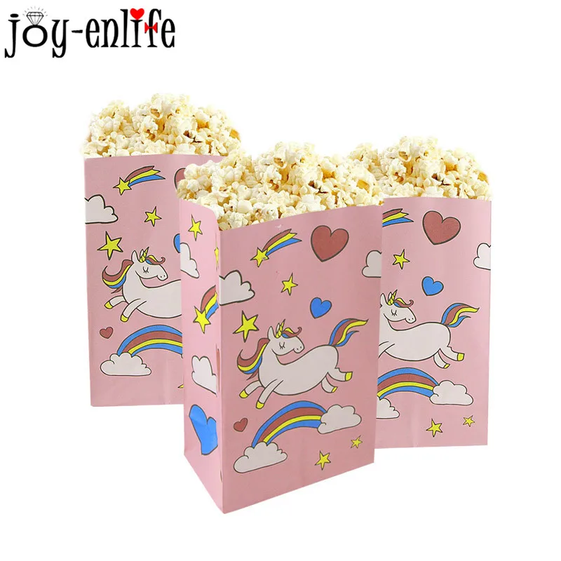 JOY ENLIFE Единорог День Рождения Бумажные пакеты для печенья детская вечеринка