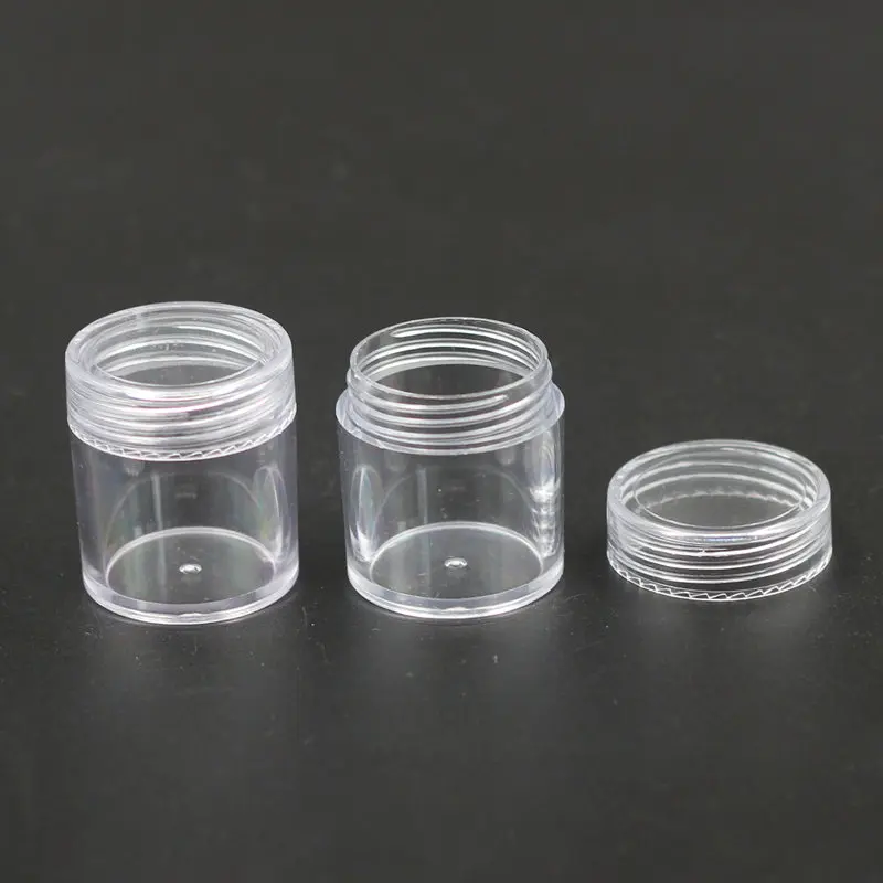 10 г (100 шт./лот) круглая баночка для крема PS с прозрачной фотографией пластиковая